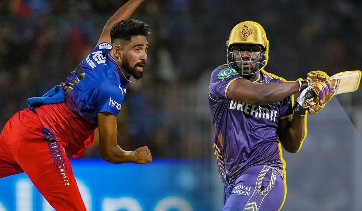 RCB vs KKR: बेंगलुरु का भय अंद्रे रसल के बल्ले से, लेकिन Mohammed Siraj के सामने फेल