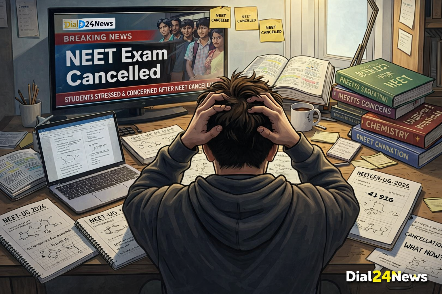 NEET-UG aspirants across India faced emotional trauma and uncertainty after the exam cancellation linked to the alleged paper NEET-UG aspirants across India faced emotional trauma and uncertainty after the exam cancellation linked to the alleged paper leak scandal.leak scandal.