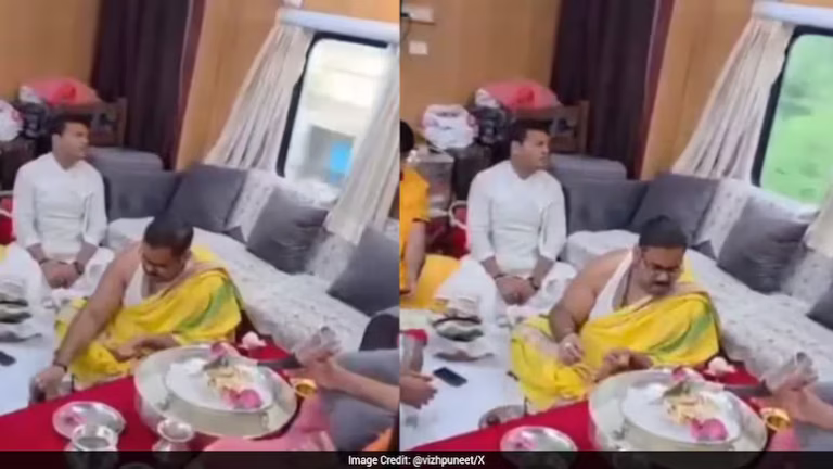 Religious Ceremony Inside Moving Train